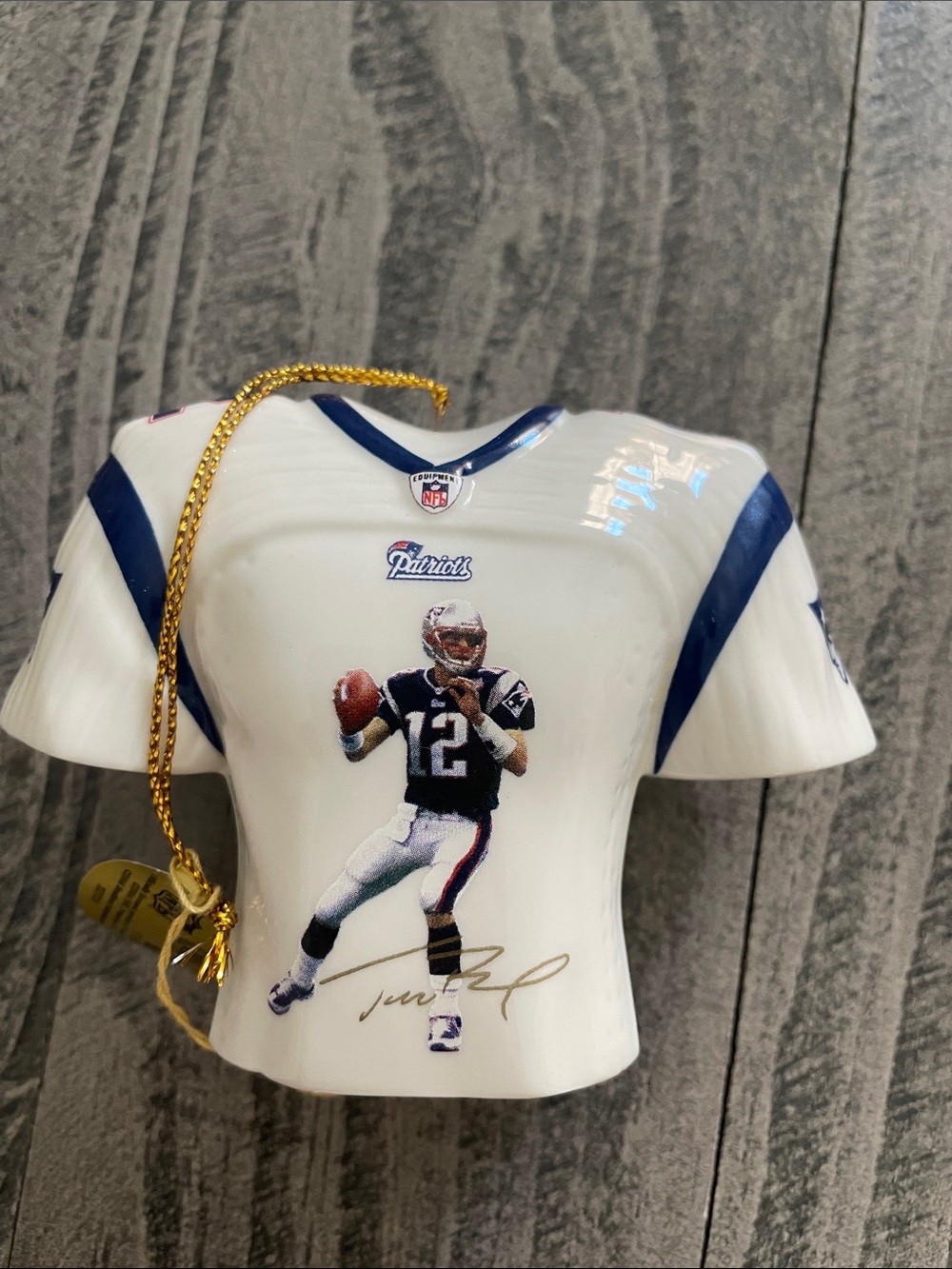 New England Patriots Tom Brady Jersey Ornament - Bradford Authenticated